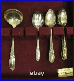 Vintage Community Plate WHITE ORCHID Silver Plate Silverware 62 Pieces In Case