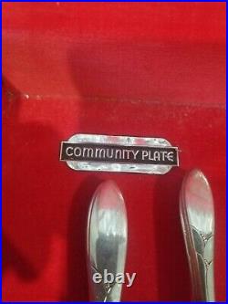 Vintage Community Stainless Plate Silverware Lady Hamilton 29 Pieces With Case