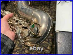 Vintage Conn Mezzo saxophone silver-plated with gold bell original case, neck
