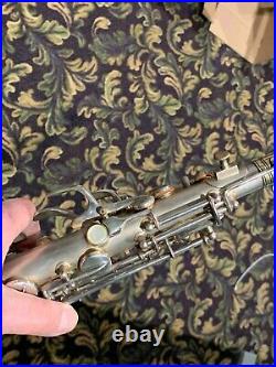 Vintage Conn Mezzo saxophone silver-plated with gold bell original case, neck
