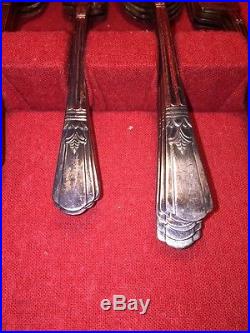 Vintage Court Silver Plate Stamped On Handles / Silverware Set In The Box