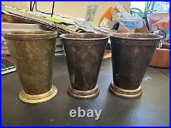 Vintage Cups 2 Silver Plated 1 Brass All Proper Tarnish