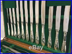 Vintage Cutlery Canteen Set English Silver Plate Art Deco Elkington 49-Piece c2