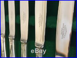 Vintage Cutlery Canteen Set English Silver Plate Art Deco Elkington 49-Piece c2
