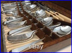 Vintage Cutlery Canteen Sheffield Silver Plate EPNS 53-Piece CP Walker & Co (B)