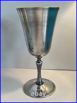 Vintage De Uberti Silver Plate Wine Goblets 6 3/4 Set Of (8) Crown Mark ITALY