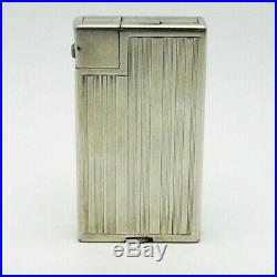 Vintage Dunhill Savory Long Handy Silver Plate Petrol Pocket Lighter CLEAN