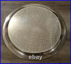 Vintage E. P. On Copper Silver Plate Serving Tray, Platter 14 Dia