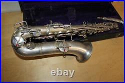 Vintage EC Conn Silver-Plate C Melody Saxophone with Case #M152054 1925