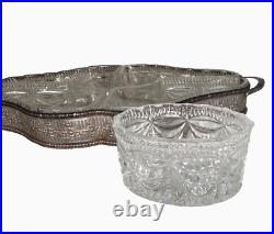 Vintage EHP Chased Silver Plated On Copper Serving Tray, Silver Plated