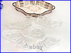 Vintage EHP Chased Silver Plated On Copper Serving Tray, Silver Plated