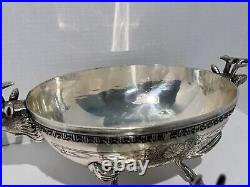 Vintage Early 20th Century Engraved Silver Plate Elk Motif Soup Tureen Buffet