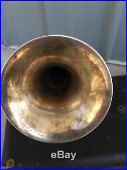 Vintage Early Frank Holton LP Silver Plate Trumpet in Case