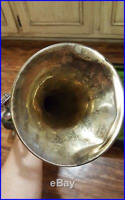 Vintage Early Frank Holton LP Silver Plate Trumpet with Case As IS