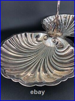 Vintage Ed San Giovanni Silver Plated Double Shell Handled Serving Dish