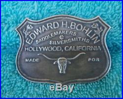 Vintage Edward Bohlin Sterling Silver Saddle ID Plate