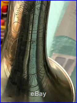 Vintage Elkhart Ind. Pan American Trombone Silver/ Silver Plate
