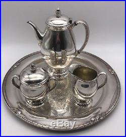Vintage Empire Crafts Silver Plate Tea Coffee Set COMPLETE Silk Lined Chest 114