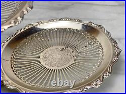 Vintage English Victorian Silver Plate Folding Tiered Serving Centerpiece Dish