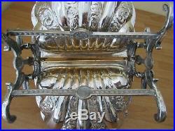 Vintage English Victorian Style Silver Plate Biscuit Bun Waffle Warmer Heavy
