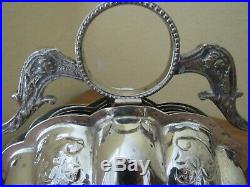 Vintage English Victorian Style Silver Plate Biscuit Bun Waffle Warmer Heavy