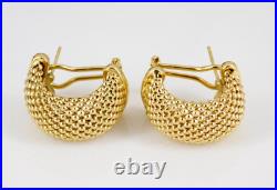 Vintage Estate Italian Women Knot Stud Earrings 14K Yellow Gold Plated