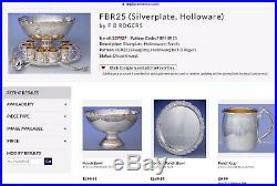 Vintage F B ROGERS Silver MASSIVE Silver Plate PUNCH BOWL SET TRAY MUGS Unused