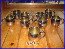 Vintage F B Rogers Silver Co 1883 PUNCH BOWL & 9 Cups Silverplate