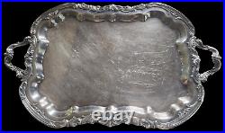Vintage FB ROGERS Silver Plate 28 Handled / Footed Serving Platter Tray
