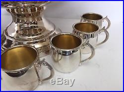 Vintage FB Rogers 1883 Silver Plated 15 Punch Bowl Set 8 Cups Towle Silverplate