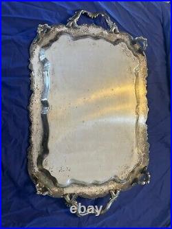 Vintage FB Rogers Silver Plated Footed Tray 6377