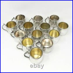 Vintage FB Rogers Silver plate Punch Bowl W Tray and Thirteen Cups