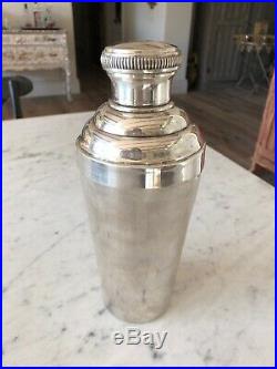 Vintage FRENCH COCKTAIL SHAKER, Silver Plate, 1950s-60s, MARKED