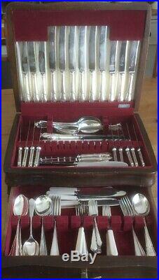 Vintage Flexfit Canteen With 100 Silver Plated Pieces Of Cutlery, Wooden Case