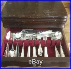 Vintage Flexfit Canteen With 100 Silver Plated Pieces Of Cutlery, Wooden Case