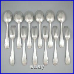 Vintage French Art Deco Silver Plate Flatware Set Forks & Spoons, André Caploun