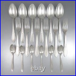 Vintage French Art Deco Silver Plate Flatware Set for Six, Noël Collet, 18 pcs