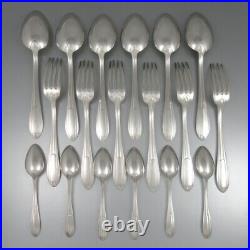 Vintage French Art Deco Silver Plate Flatware Set for Six, Noël Collet, 18 pcs