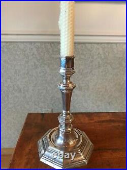 Vintage French CHRISTOFLE Cluny Candlestick, Silver Plated