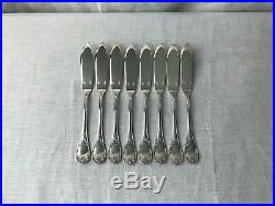 Vintage French Christofle Marly pattern Silver Plate butter knife set of 8