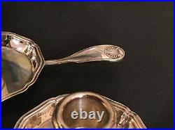 Vintage French Christofle Silver Plate Candle Holder withHandle Shell Pattern Pair