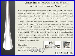 Vintage French Christofle Silver Plate Spoons Boréal Pattern Art Deco, Luc Lanel