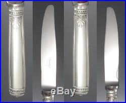 Vintage French Christofle Silver Plated Dinner Knives, Malmaison Empire, 6 pcs