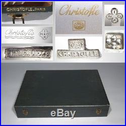 Vintage French Christofle Silver Plated Flatware Set for Twelve Boreal Art Deco