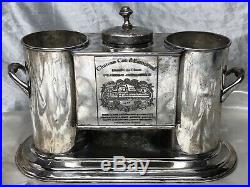 Vintage French Large Silver Plate Engraved Grand Cru Classe Champagne Ice Cooler