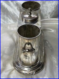 Vintage French Large Silver Plate Engraved Grand Cru Classe Champagne Ice Cooler