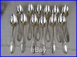 Vintage French Silverplate Flatware Louis XVI Style 35 pieces Brillant Luster