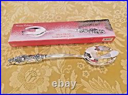 Vintage GODINGER SiILVER Plated SANTA Serving Fork New W Box Happy Holidays