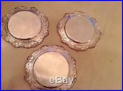 Vintage GORHAM STERLING Chantilly Duchess #738 Set of Three 6 Bread Plates