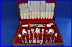Vintage Garrards Silver Plate Canteen of Cutlery 47 Pieces Fork Spoon Knives